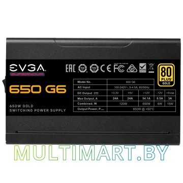 Блок питания EVGA SuperNOVA 650 G6 650W (220-G6-0650-X2) картинка 2